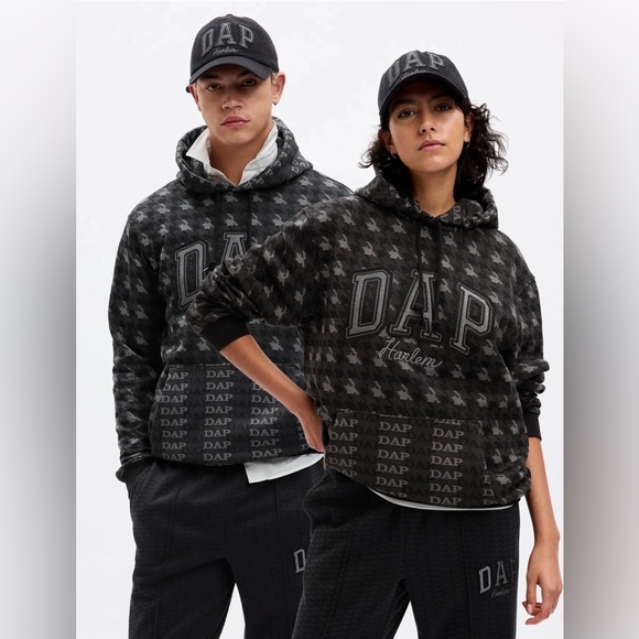 GAP x DAP Tops - GAP X DAP Harlem Dapper Dan Hoodie Black/ Gray